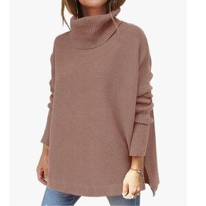 Women's Brown Knit Turtleneck Sweater 
Size Small